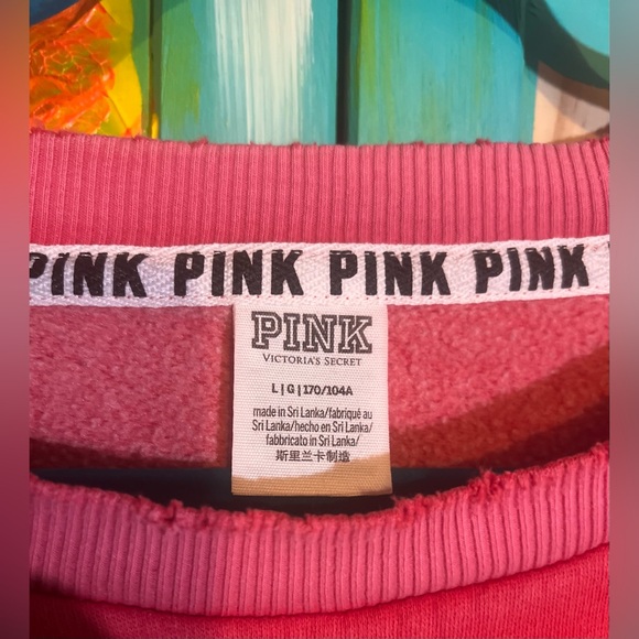 PINK Victoria's Secret Vibrant Red Crew Neck Sweater - Picture 3 of 3